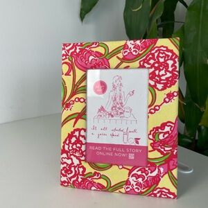 Lilly Pulitzer Sorority Collection Photo Frame Chi Omega Floral 2012 Yellow Pink